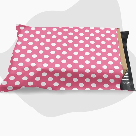 ❗️ Only 1 Left ❗️25 10X13 Poly Mailers Pink & White Polka Dot, Shipping Envelope - Picture 5 of 5